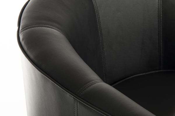 Black Faux Leather Reception Tub Chair - TUB-CHAIR