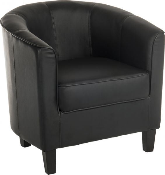 Black Faux Leather Reception Tub Chair - TUB-CHAIR