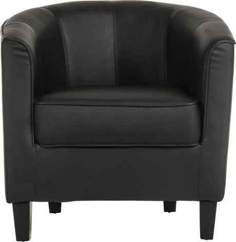 Black Faux Leather Reception Tub Chair - TUB-CHAIR