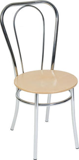 Light Wood and Chrome Visitor Chair - BISTRO