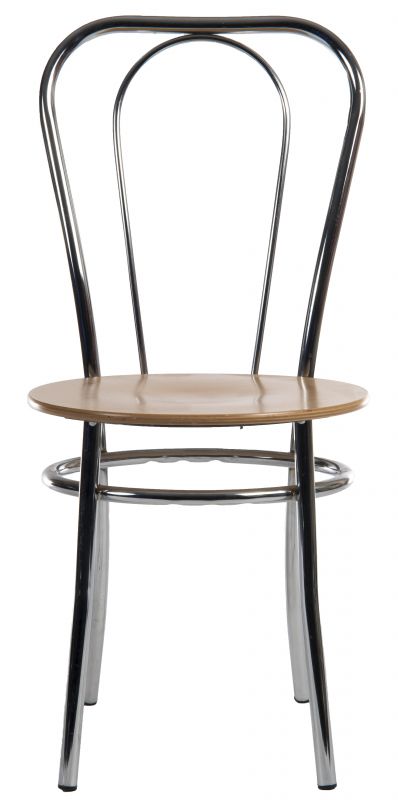 Light Wood and Chrome Visitor Chair - BISTRO