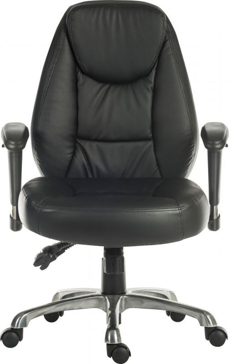 Luxury Black Leather Operator Office Chair - PORTLAND