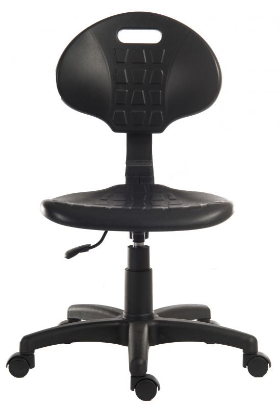 Black Polyurethane Operator Chair on Wheels - LABOUR PRO