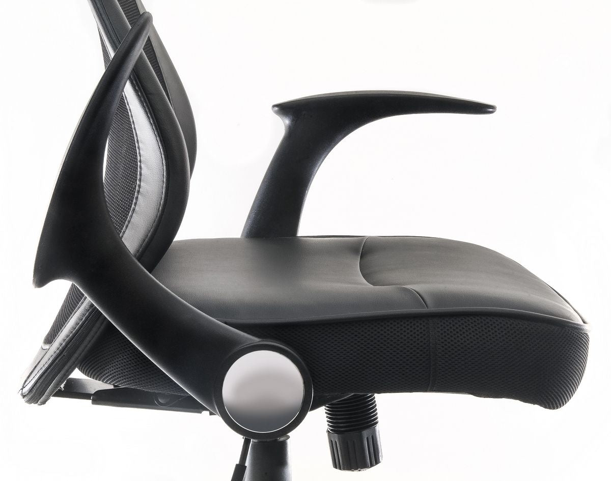 Mesh Back and Leather Seat Operator Office Chair - CURVE