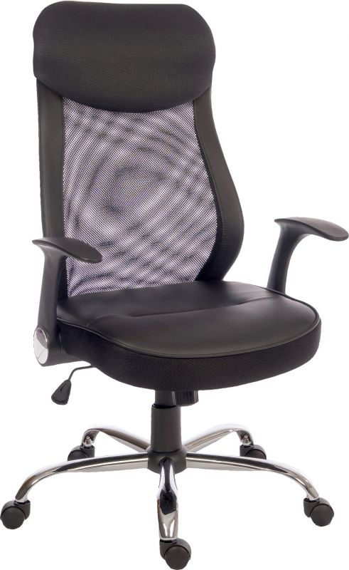 Mesh Back and Leather Seat Operator Office Chair - CURVE