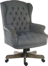 Traditional Chesterfield Grey Fabric Executive Chair - CHAIRMAN