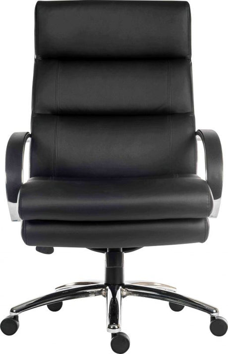 Heavy Duty Black Leather Look Office Chair - SAMSON