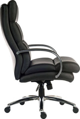 Heavy Duty Black Leather Look Office Chair - SAMSON