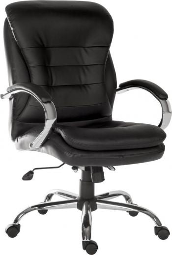 Heavy Duty Black Bonded Leather Office Chair - GOLIATH LIGHT