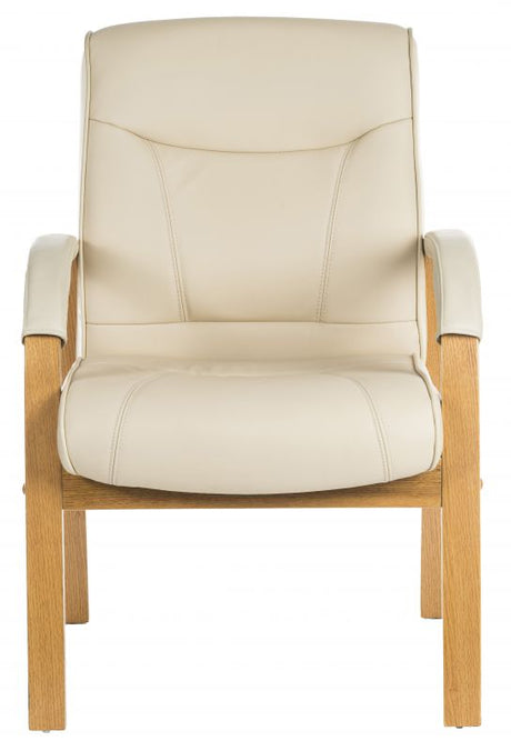 Cream Leather Executive Visitor Chair - KNIGHTSBRIDGE-VISITOR