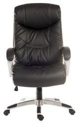 Soft Padded Black Leather Office Chair - SIESTA