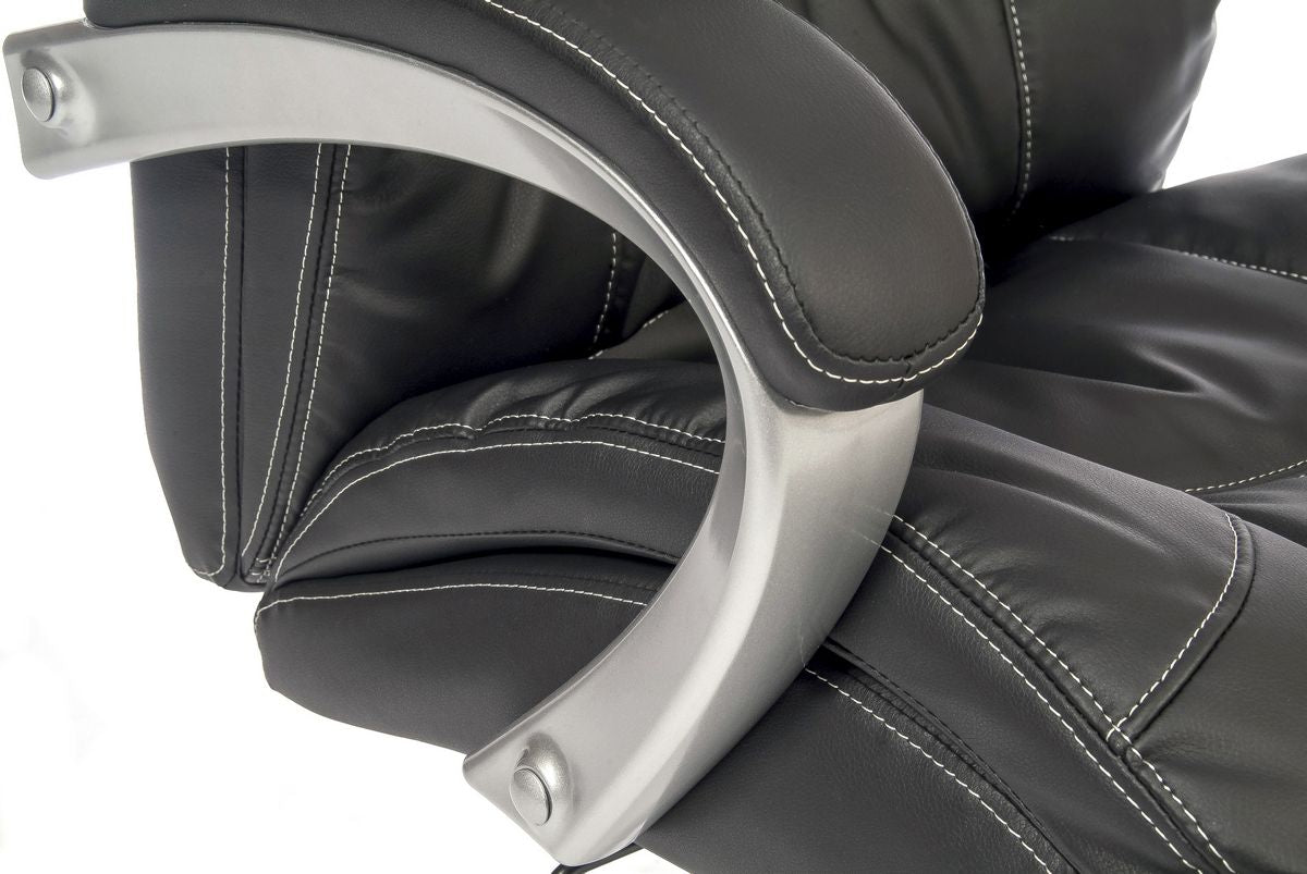 Soft Padded Black Leather Office Chair - SIESTA