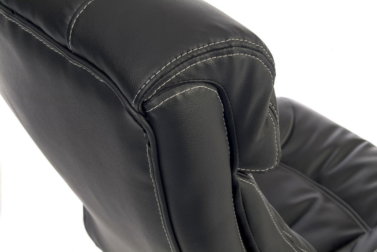 Soft Padded Black Leather Office Chair - SIESTA
