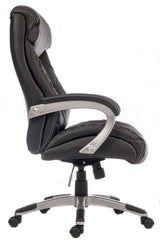 Soft Padded Black Leather Office Chair - SIESTA