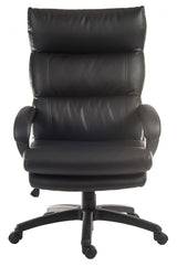 Soft Padded Black Leather Look Office Chair - LUXE