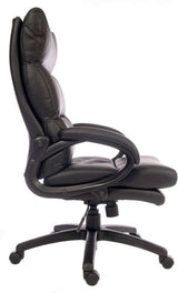 Soft Padded Black Leather Look Office Chair - LUXE