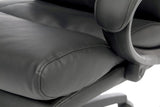 Soft Padded Black Leather Look Office Chair - LUXE