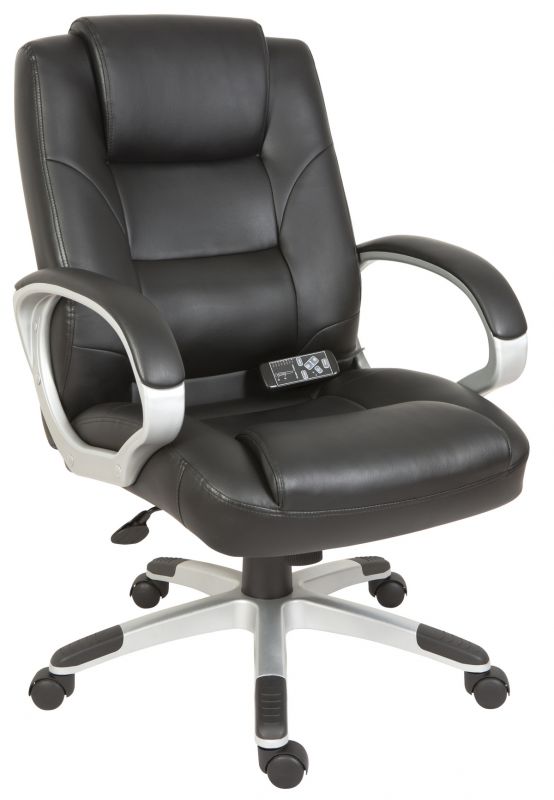 Electric Black Faux Leather Massage Office Chair - LUMBAR-MASSAGE