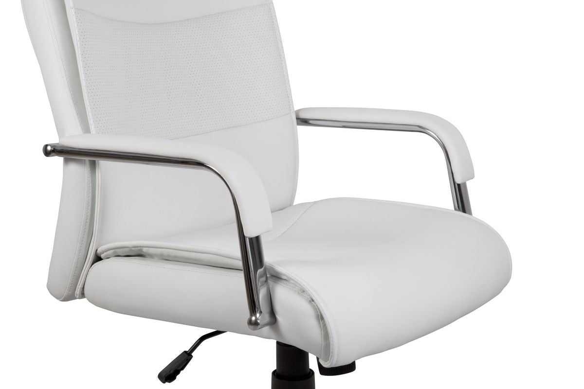 Stylish Faux Leather Office Chair - Black or White Option - KENDAL