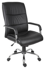 Stylish Faux Leather Office Chair - Black or White Option - KENDAL