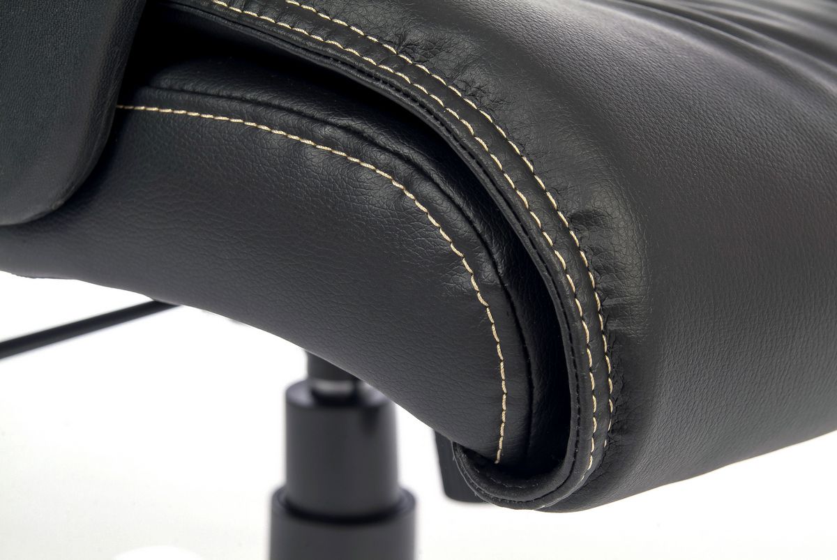 Black Leather Swivel Office Chair - MILAN