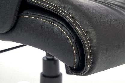 Black Leather Swivel Office Chair - MILAN