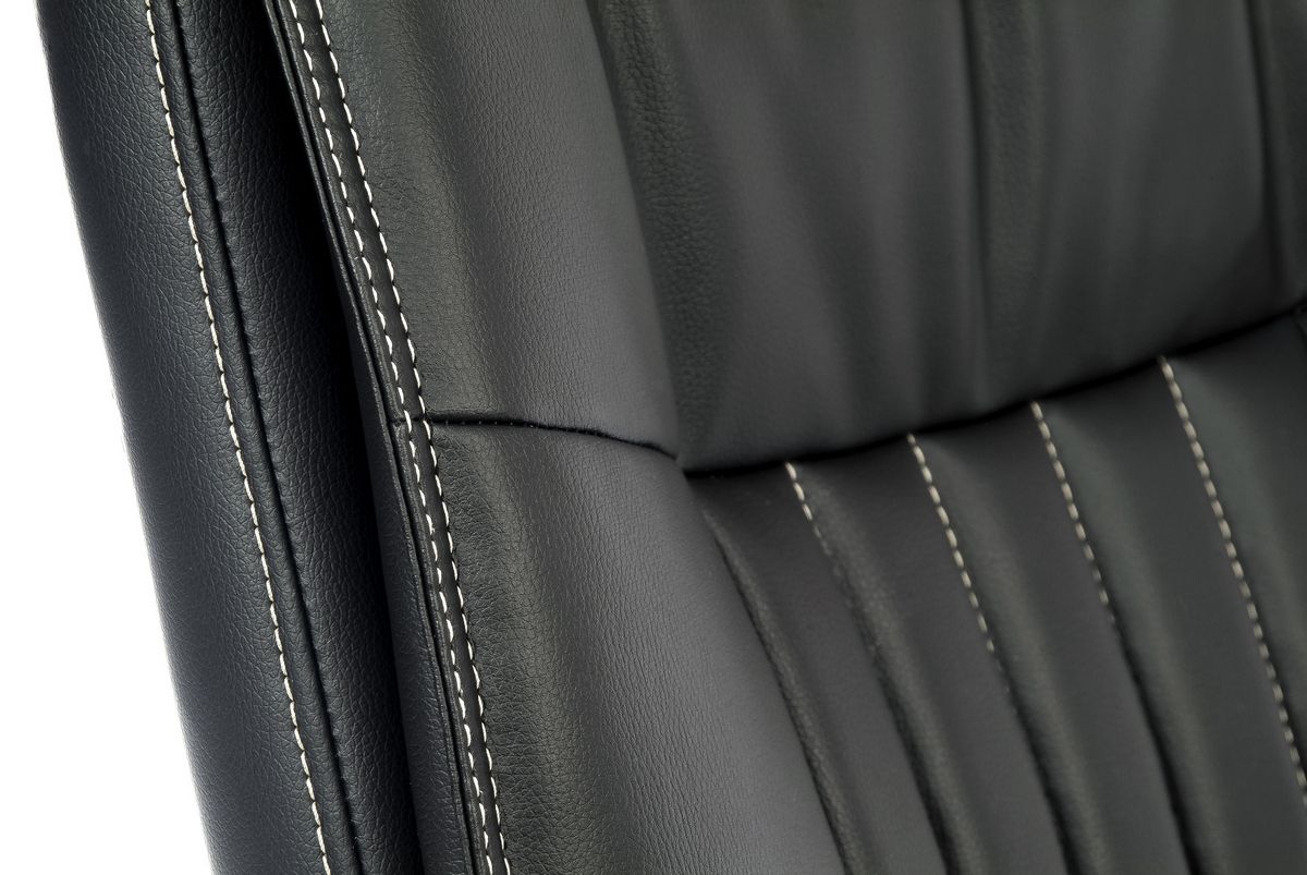 Black Leather Swivel Office Chair - MILAN