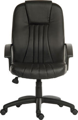 Black Leather Executive Office Chair - CITY-LEATHER