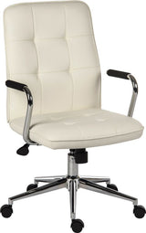 Contemporary White Leather Office Chair - PIANO