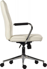 Contemporary White Leather Office Chair - PIANO