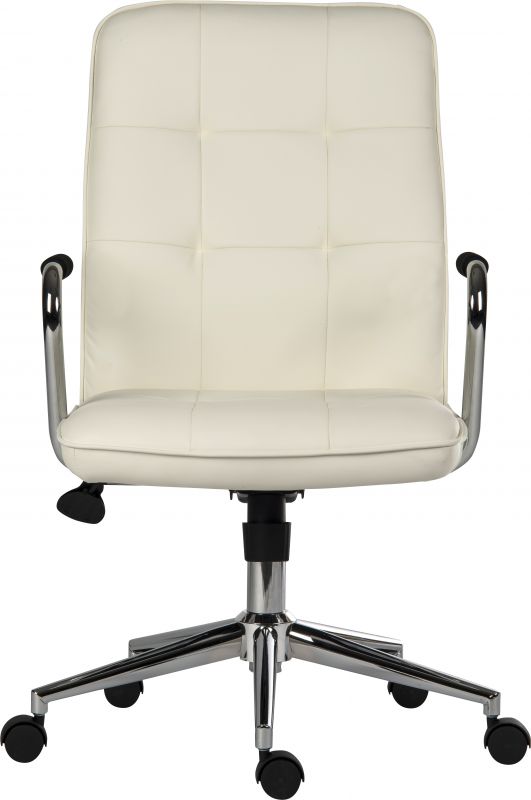 Contemporary White Leather Office Chair - PIANO