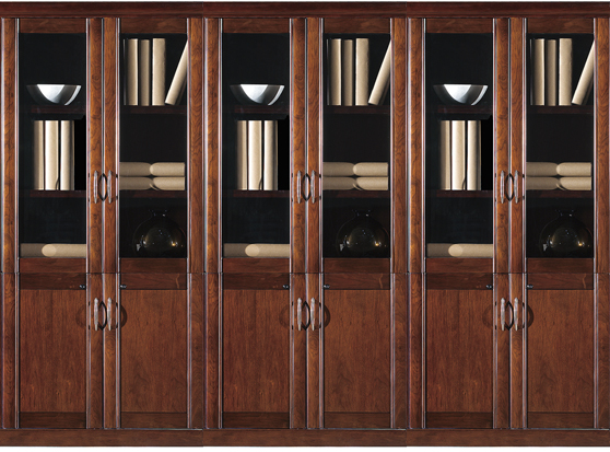 Real Wood Veener Executive Six Door Office Storage Bookcase - 2700mm - KM162-6DR UK