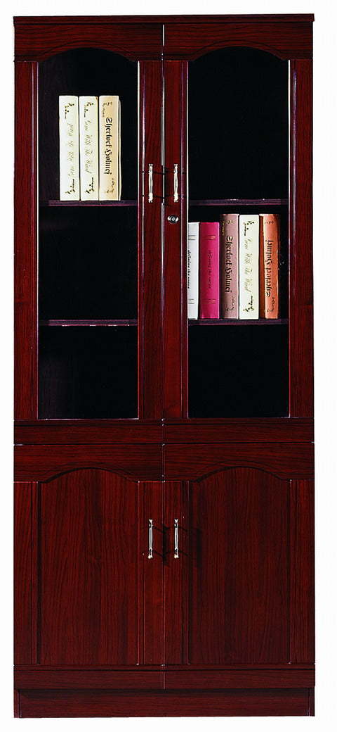 Executive Office Storage Bookcase in Mahogany - 180A-2DR
