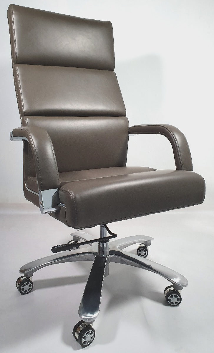 Grey office chair deals leather