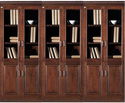 Real Wood Veneer Executive Six Door Office Storage Bookcase - 2700mm - UM182-6DR North Yourkshire
