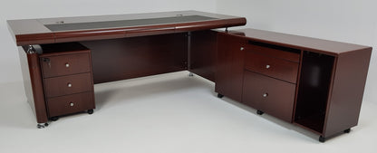 Mahogany Executive Office Desk with Pedestal and Return - 1600mm, 1800mm or 2000mm - 1861