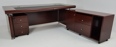 Mahogany Executive Office Desk with Pedestal and Return - 1861