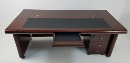 Mahogany Executive Office Desk with Pedestal and Return - 1600mm, 1800mm or 2000mm - 1861