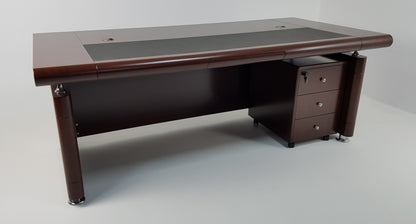 Mahogany Executive Office Desk with Pedestal and Return - 1600mm, 1800mm or 2000mm - 1861