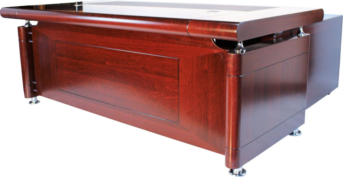 Mahogany Executive Office Desk with Pedestal and Return - 1600mm, 1800mm or 2000mm - 1861