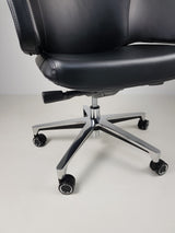 High Back Black Leather Executive Office Chair with Seat Slide - CHA-1823A