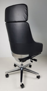 High Back Black Leather Executive Office Chair with Seat Slide - CHA-1823A