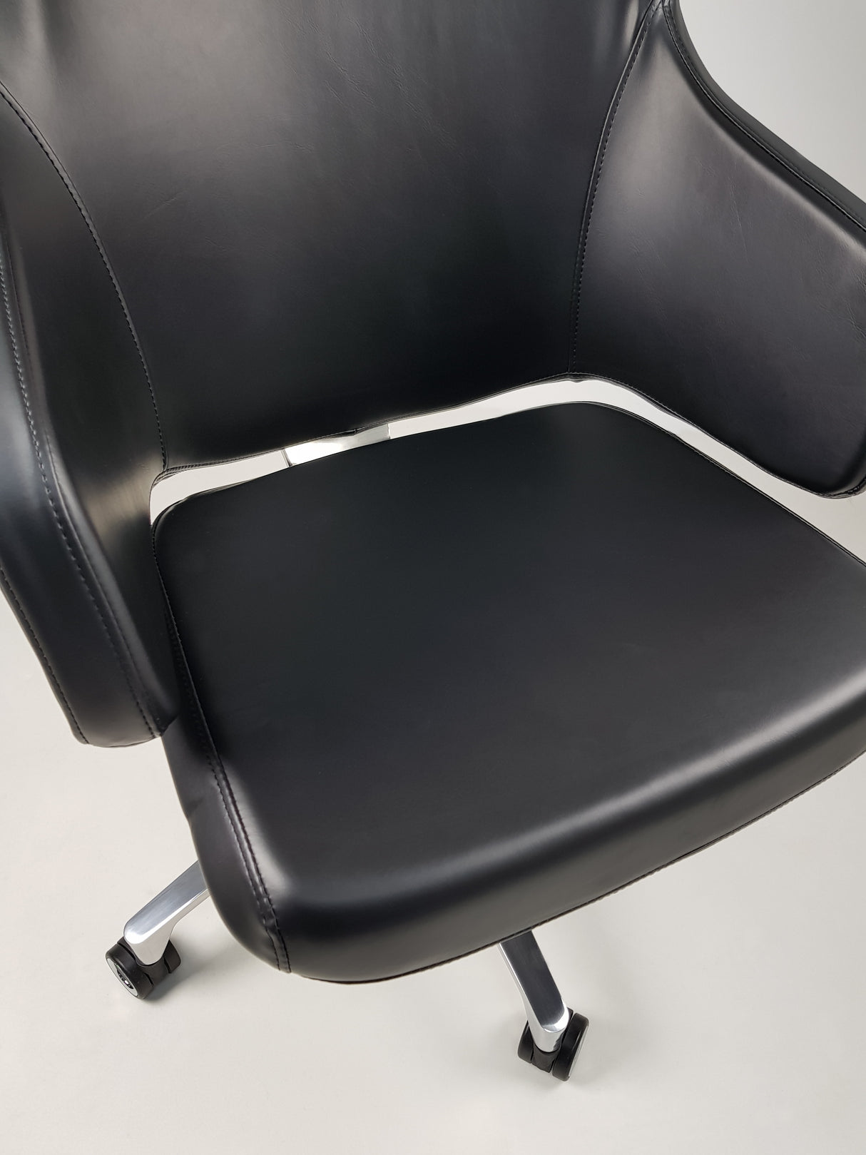 High Back Black Leather Executive Office Chair with Seat Slide - CHA-1823A