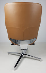 Tan Leather Visitor Office Chair with Seat Slide - CHA-1823C