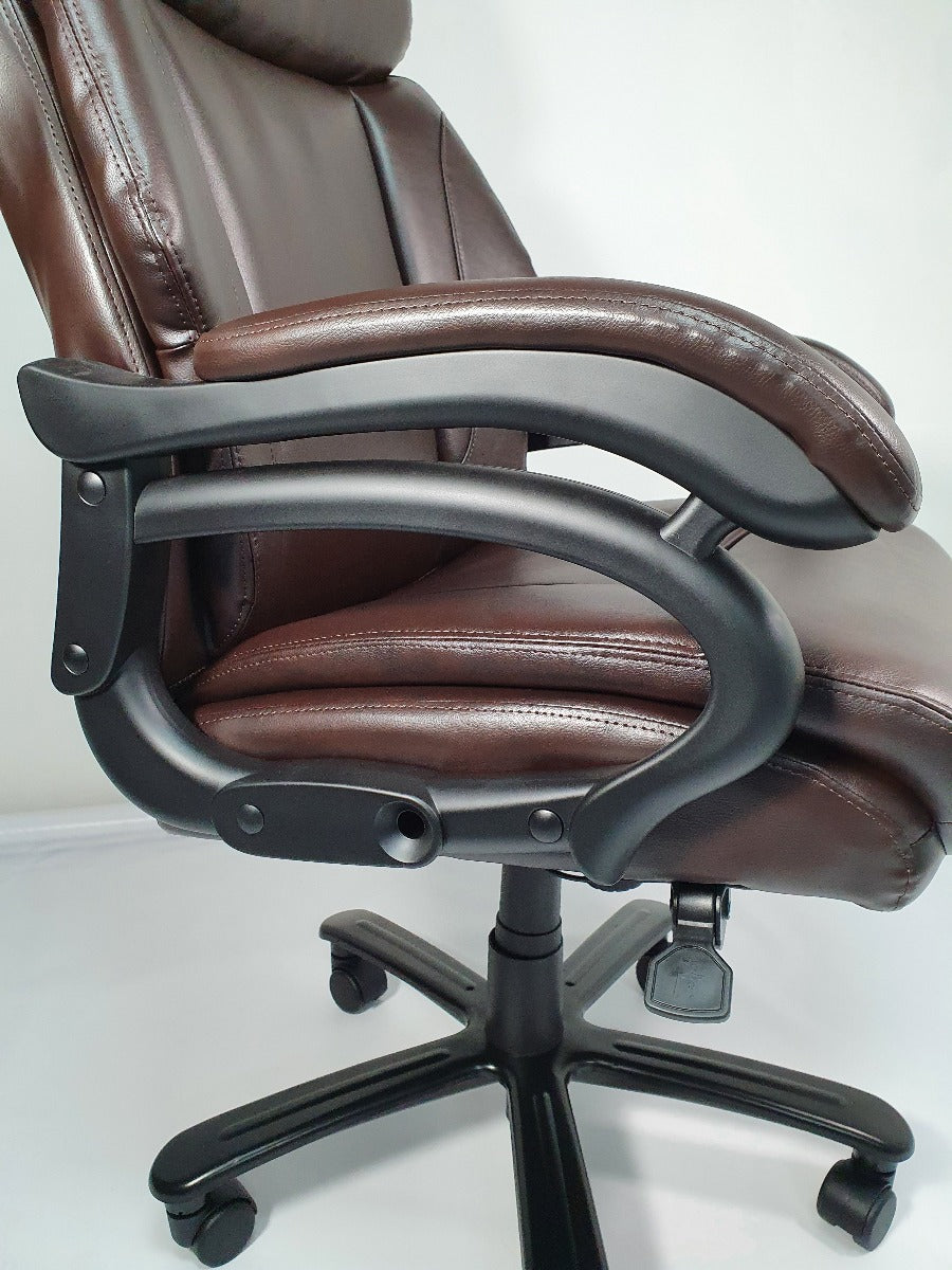 Heavy Duty Brown Leather Executive Office Chair - 2181E - Up to 28 Stone