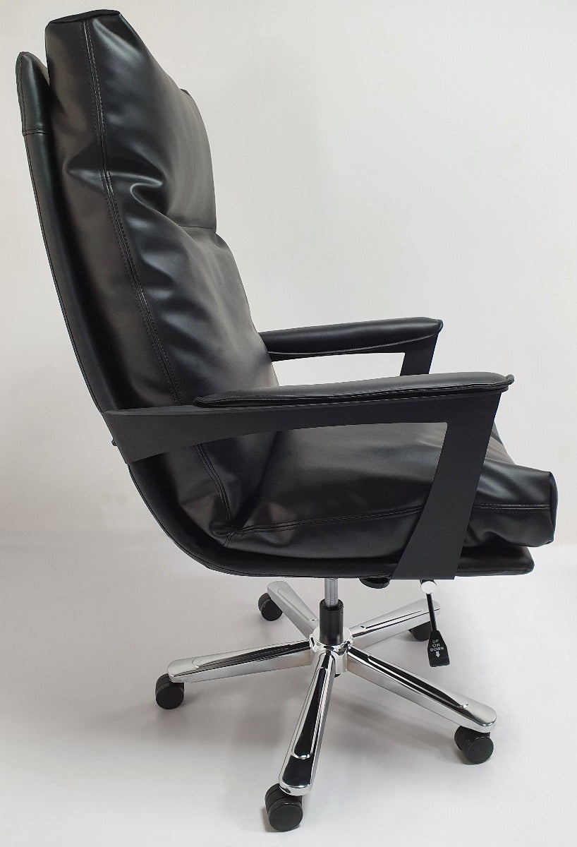 Black Leather Soft Padded Executive Office Chair - HB-SP-210