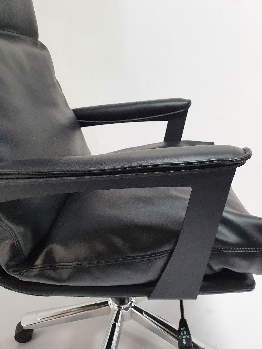 Black Leather Soft Padded Executive Office Chair - HB-SP-210