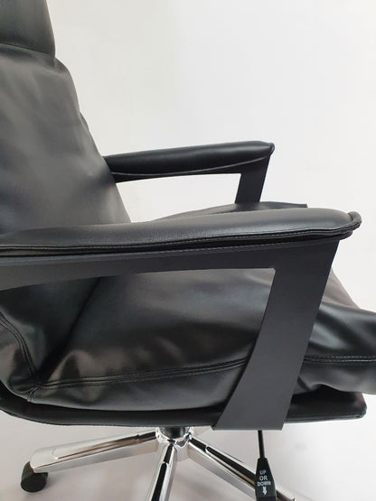 Black Leather Soft Padded Executive Office Chair - HB-SP-210