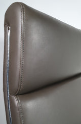 Grey Leather Chrome Frame Deep Padded Executive Office Chair - HB1817-G