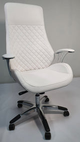 Contemporary White Leather Reclining Executive Office - YS-1107A